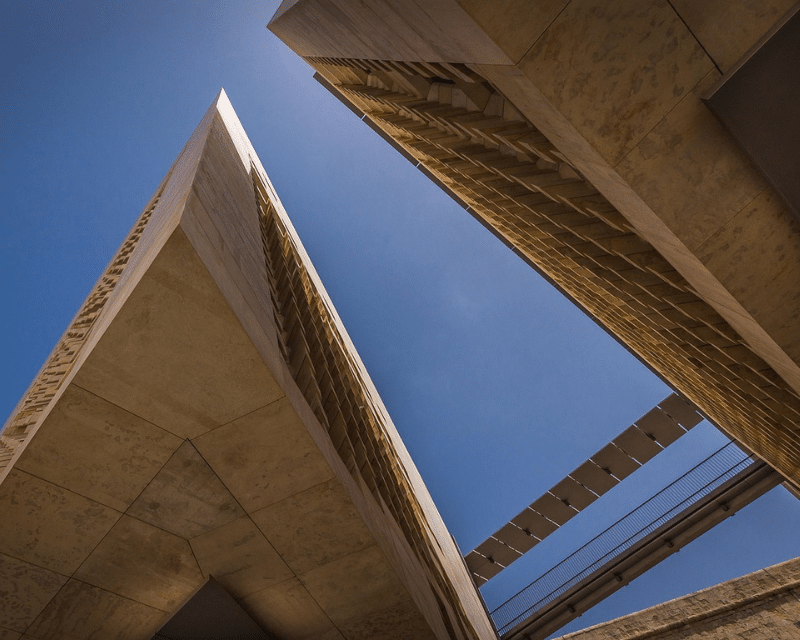 Modern Maltese Parliament building in Valletta representing governance and transparency.